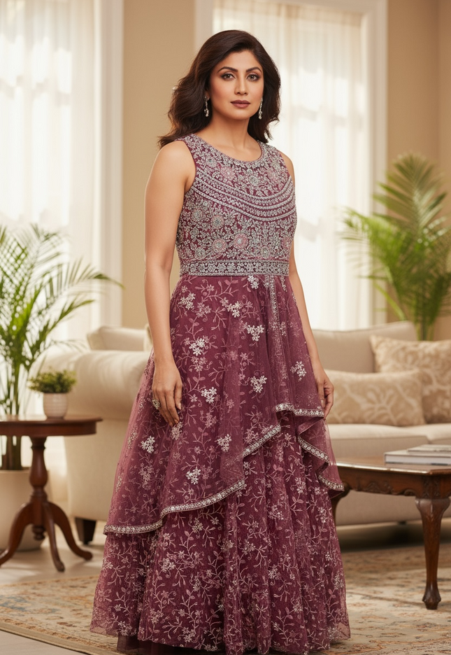 Heavy party wear gown | indo western gown