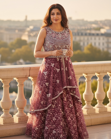 Heavy party wear gown | indo western gown