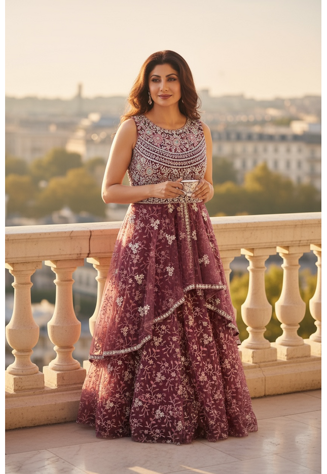 Heavy party wear gown | indo western gown