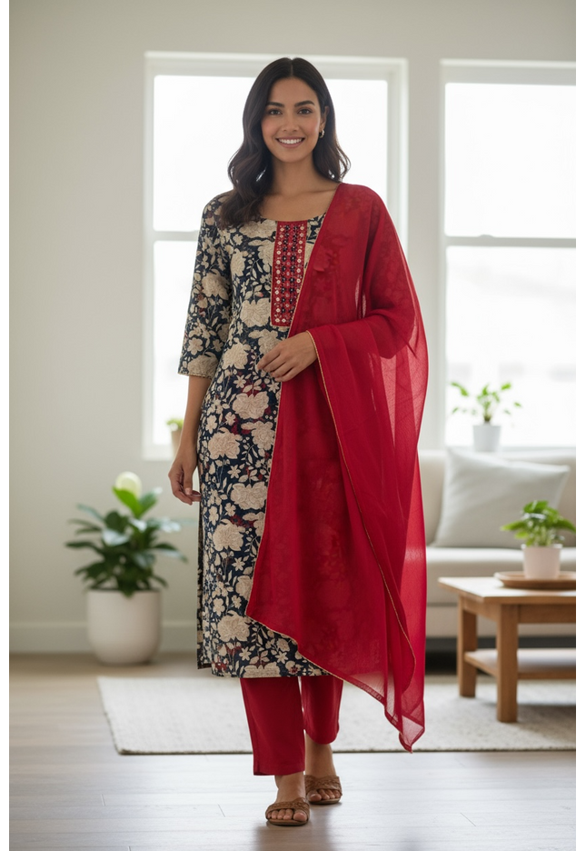 Modal silk salwar suit