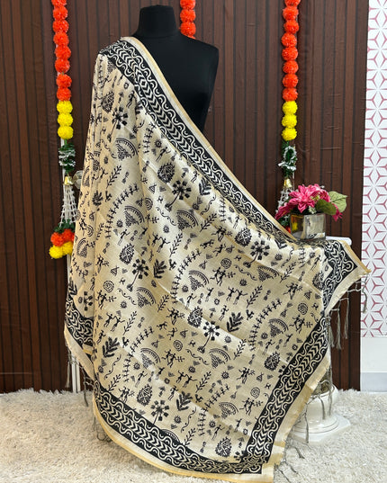 Varli print dupatta - Kurti Connection USA