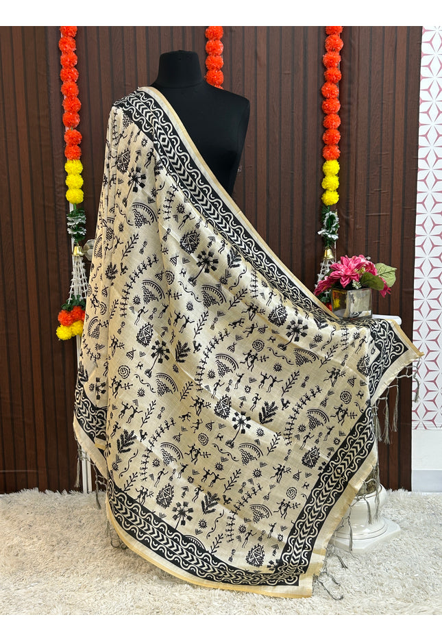 Varli print dupatta - Kurti Connection USA