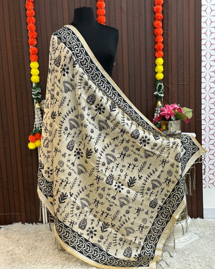 Varli print dupatta - Kurti Connection USA