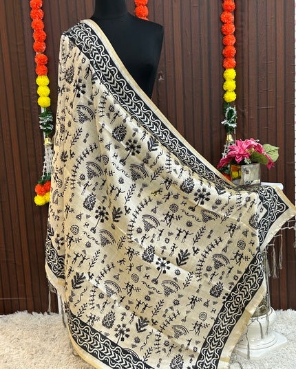 Varli print dupatta - Kurti Connection USA