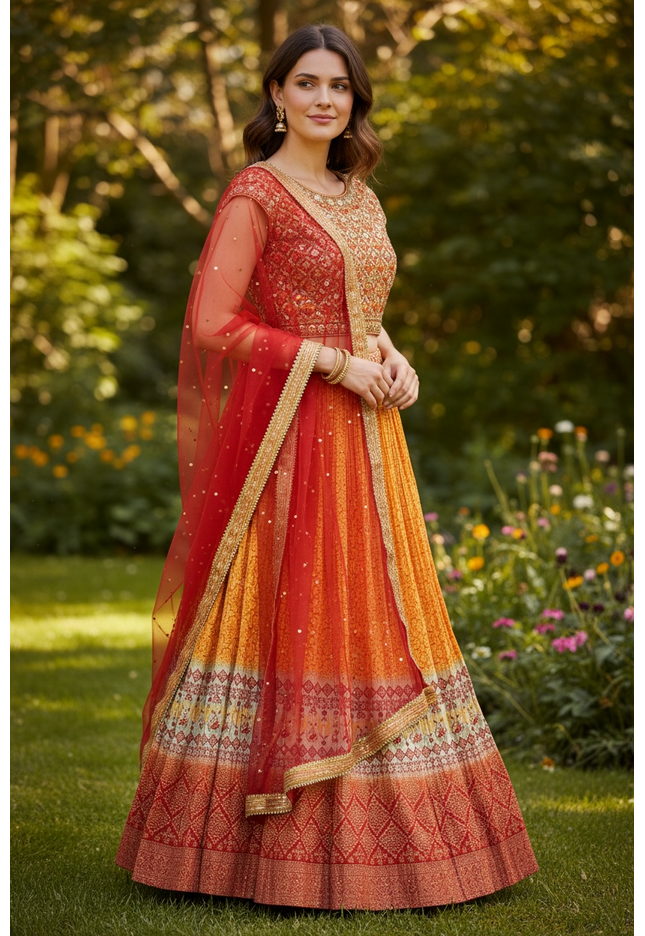 Bandhani print Lehenga choli set