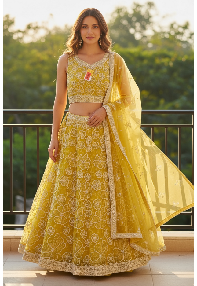 Yellow lehenga set