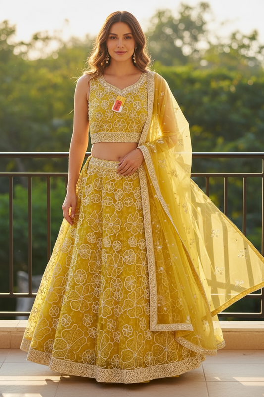 Yellow lehenga set