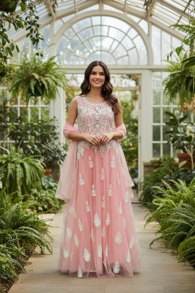 Party wear long gown by Kurti Connection USA