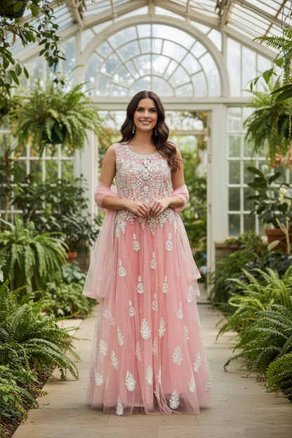 Party wear long gown by Kurti Connection USA