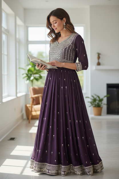 Party wear long dress : Long kurti set by Kurti Connection USA