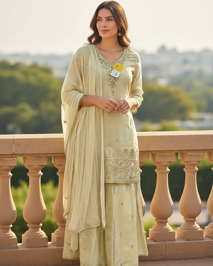 Light golden sharara set