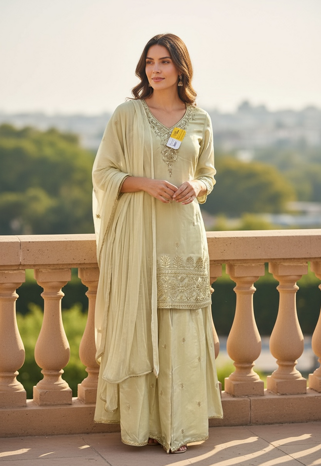 Light golden sharara set