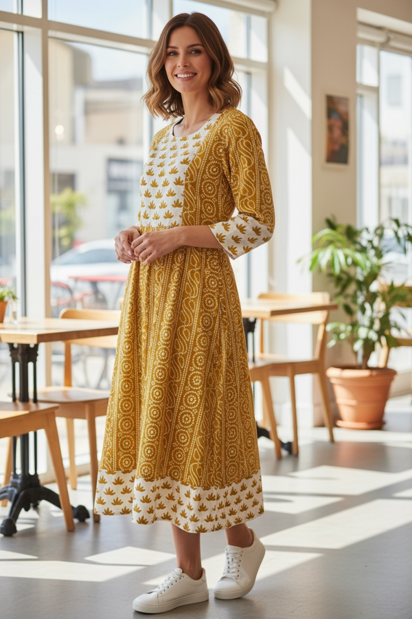 Cotton long kurti by Kurti Connection USA