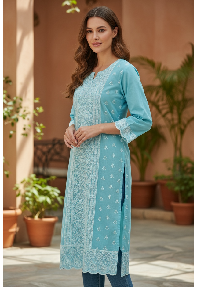 Cotton Chikankari kurti