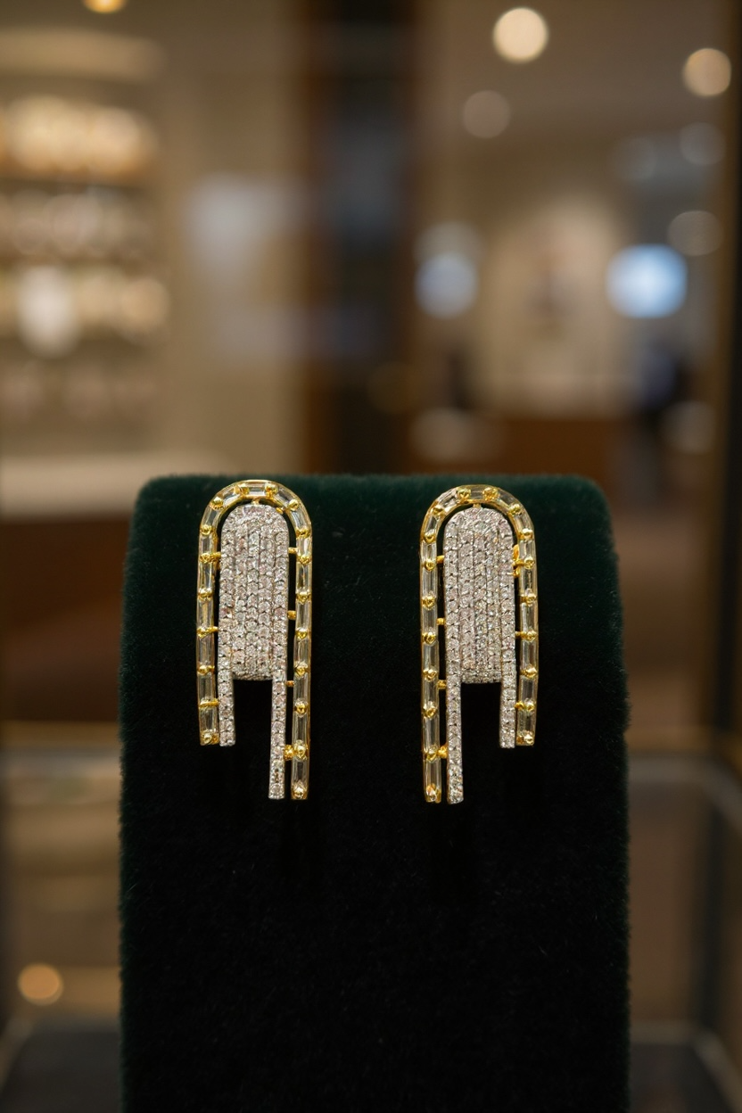 Dual tone earrings by Kurti Connection USA