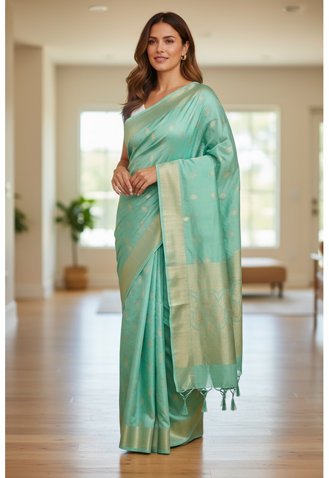 Silk saree with blouse piece