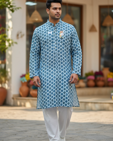 Plus size kurta pajama set for men by Kurti Connection USA