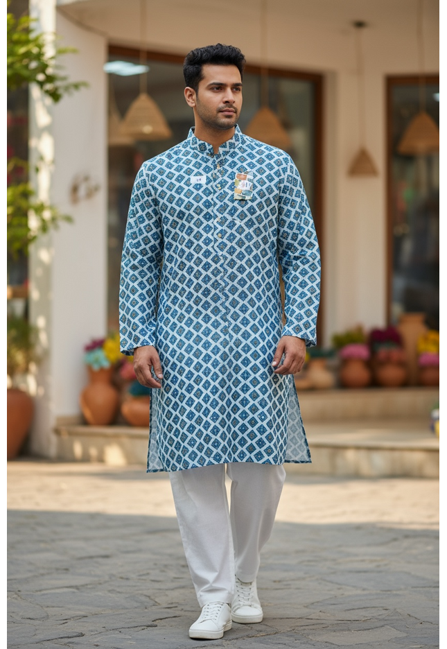 Plus size kurta pajama set for men