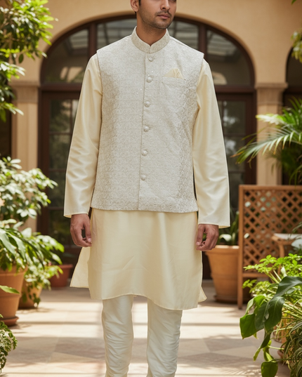 Silk Kurta set with jacket