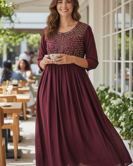 Vichitra silk long kurti