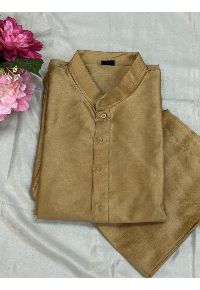 Gold kurta pajama set - Kurti Connection USA