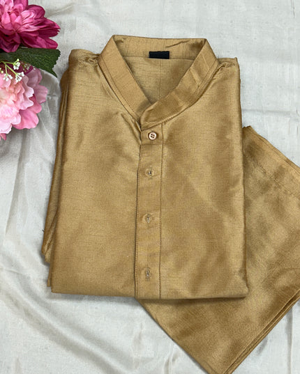 Gold kurta pajama set - Kurti Connection USA