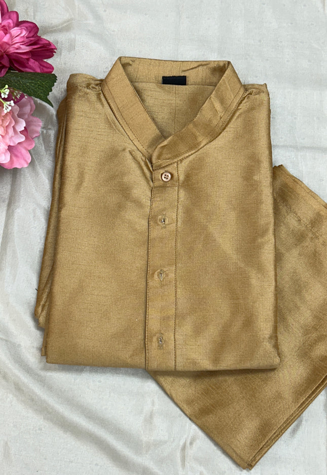 Gold kurta pajama set - Kurti Connection USA