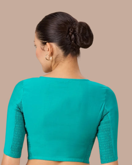 Strechable blouse : teal blue