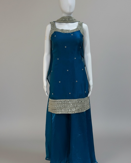 Tissue silk sharara suit