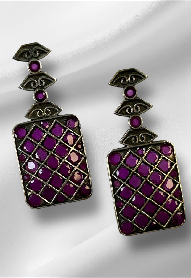 Oxidized jewelry: earrings - Kurti Connection USA