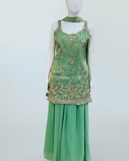 Chiffon silk sharara suit