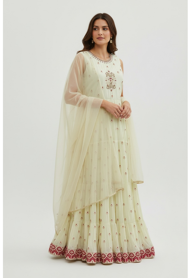 Chiffon long Kurti : Anarkali set