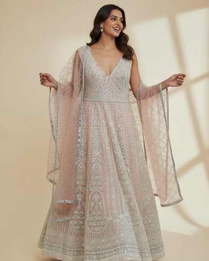 Heavy party wear bridal gown