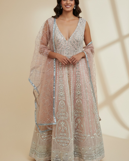 Heavy party wear bridal gown