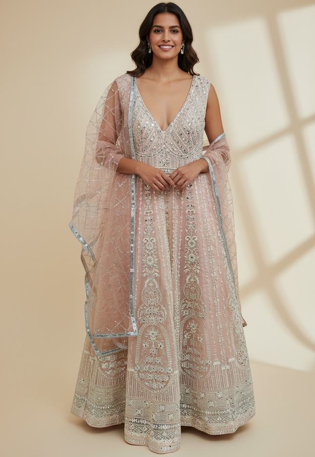 Heavy party wear bridal gown