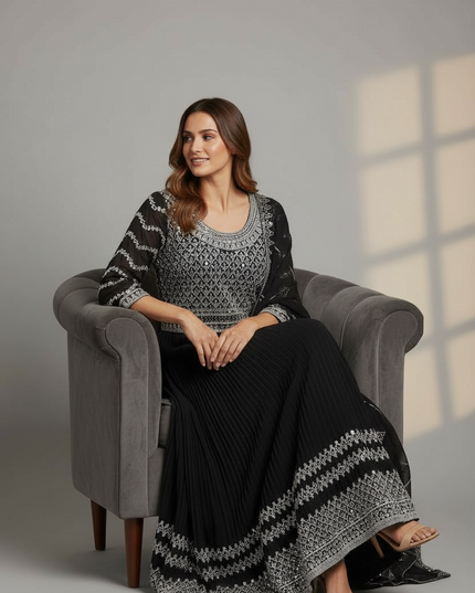 Chiffon Anarkali set