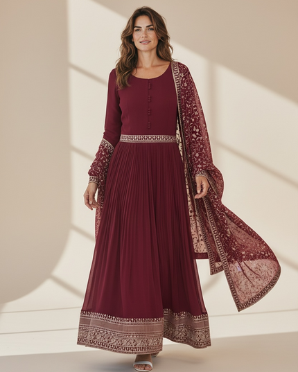 Chiffon long Kurti set : Anarkali