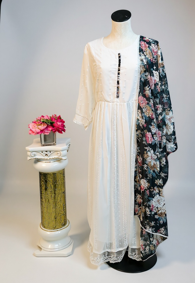 Chiffon long Kurti with dupatta