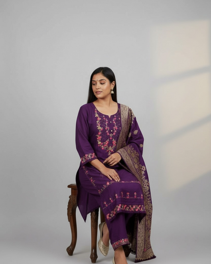 Cotton silk Kurti set with banarasi dupatta