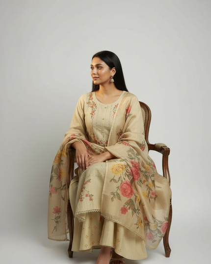 Modal silk kurti sharara set