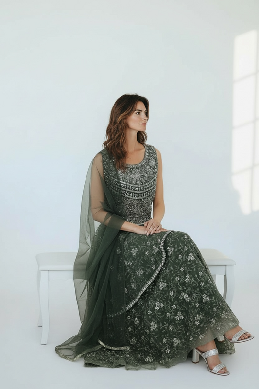 Indo western long gown