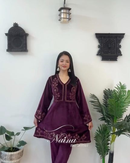 Velvet salwar suit