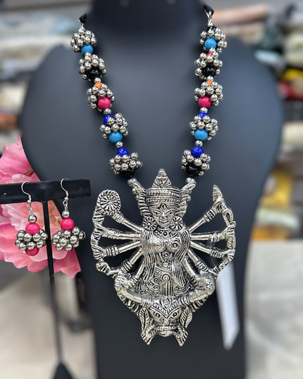 Oxidized silver necklace - Kurti Connection USA