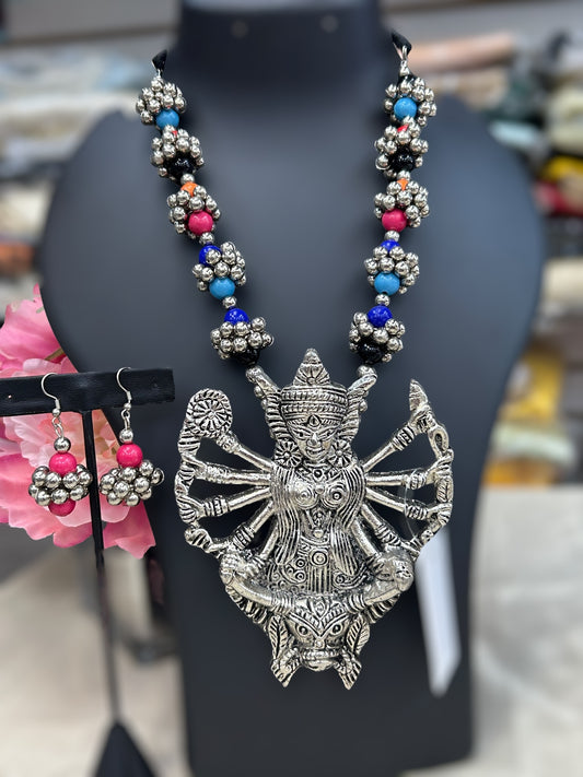 Oxidized silver necklace