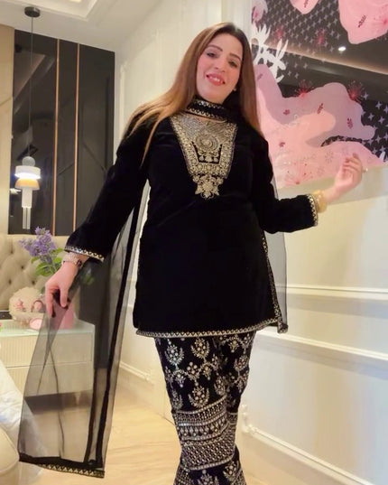 Velvet salwar suit