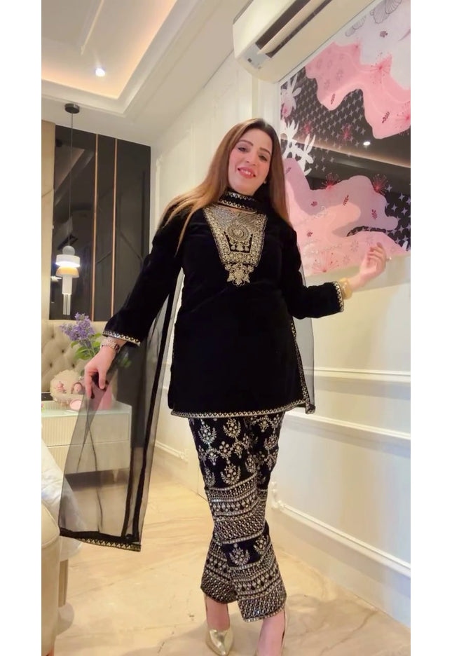 Velvet salwar suit
