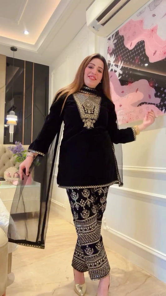 Velvet salwar suit