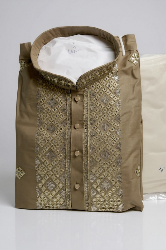 Gold Kurta pajama set by Kurti Connection USA