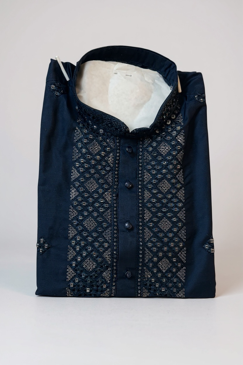 Dark blue : Kurta pajama set by Kurti Connection USA