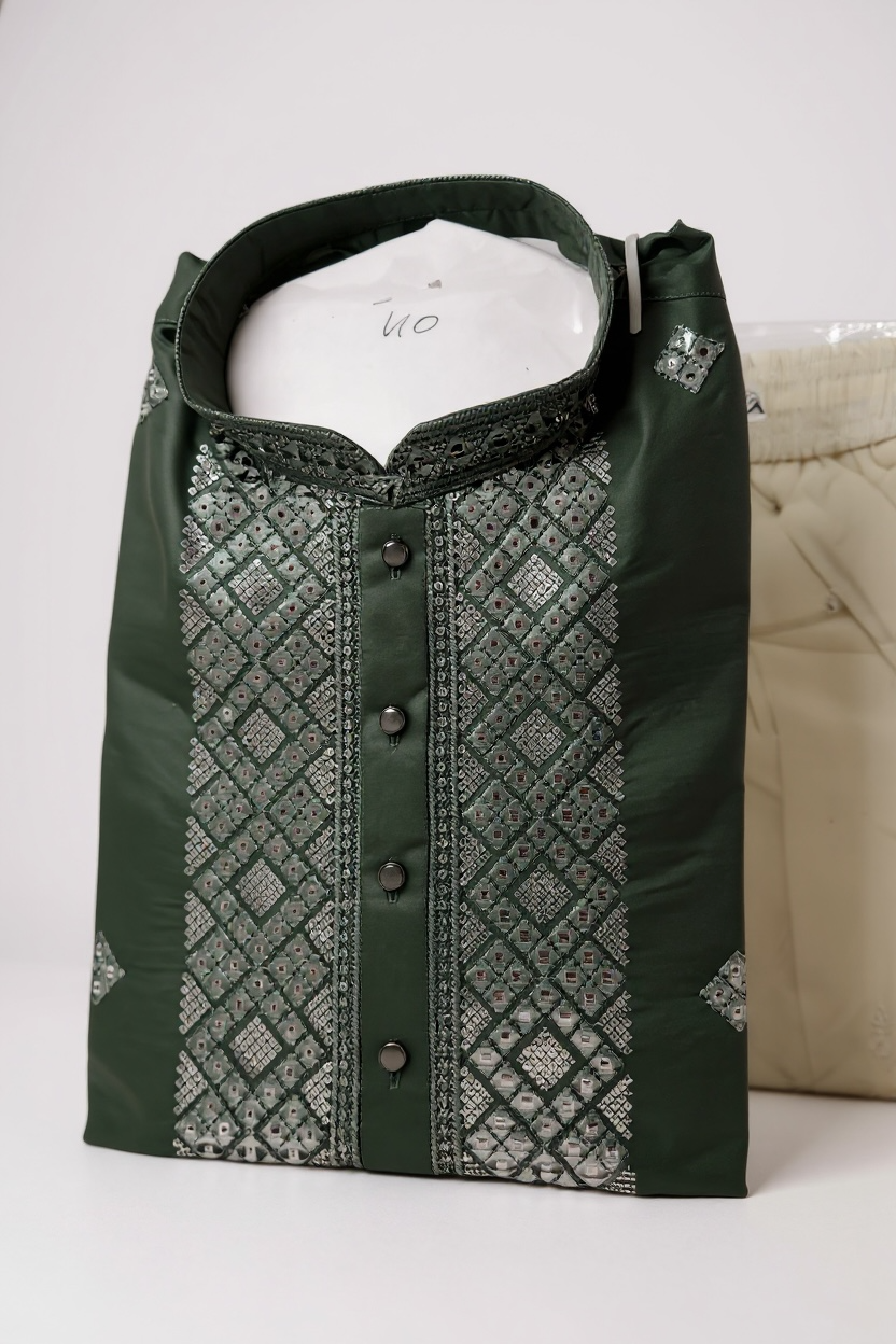 Green : Kurta pajama set